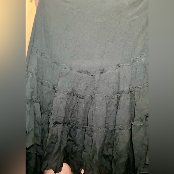 Black maxi straps ruffle detail dress size M 8/10 by R. Vioimos gothic essential - Picture 5 of 5